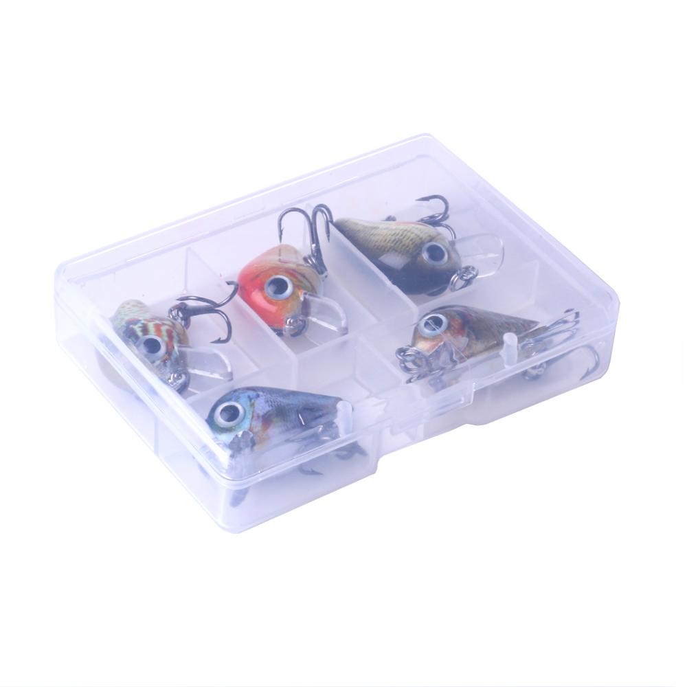 Set 5 mini crankbaits – Leurres durs 2.7cm 1.5g yeux holographiques 3D