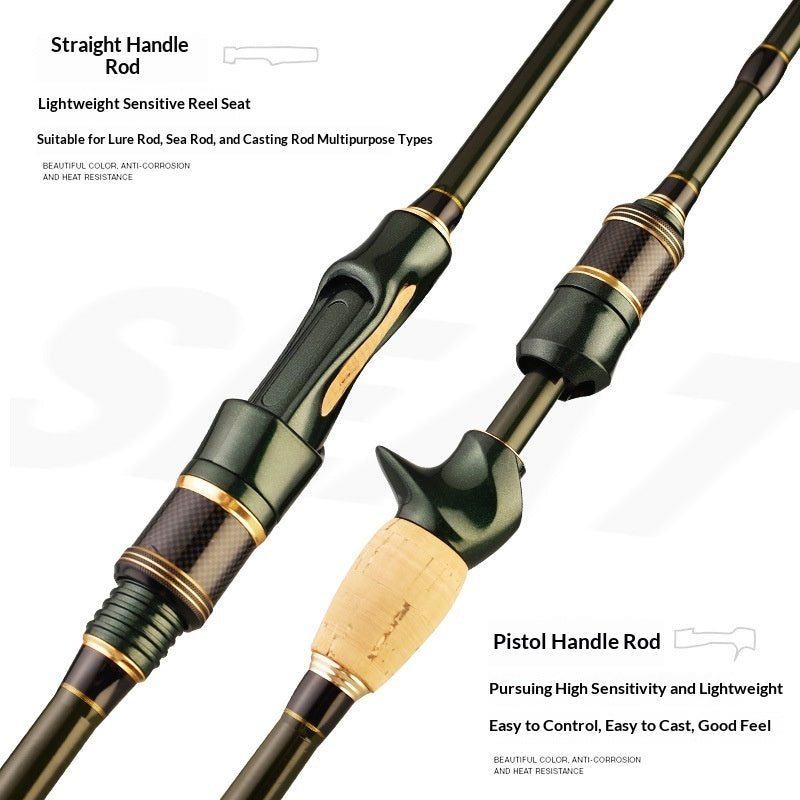 Canne spinning carbone poignée pistolet – Pêche en mer portable