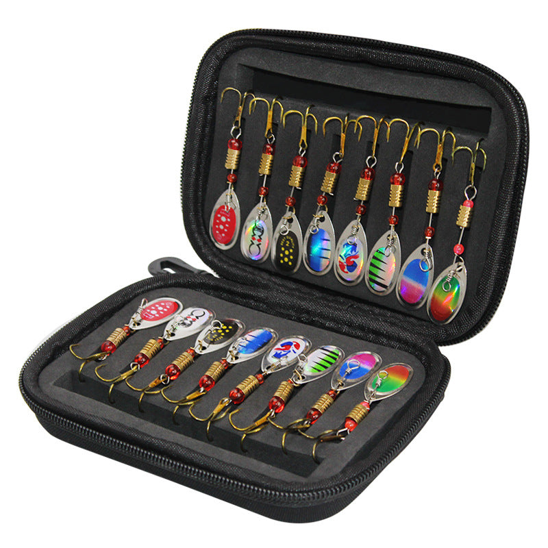 Set 16 leurres à paillettes composites – Hameçons & sac de rangement inclus