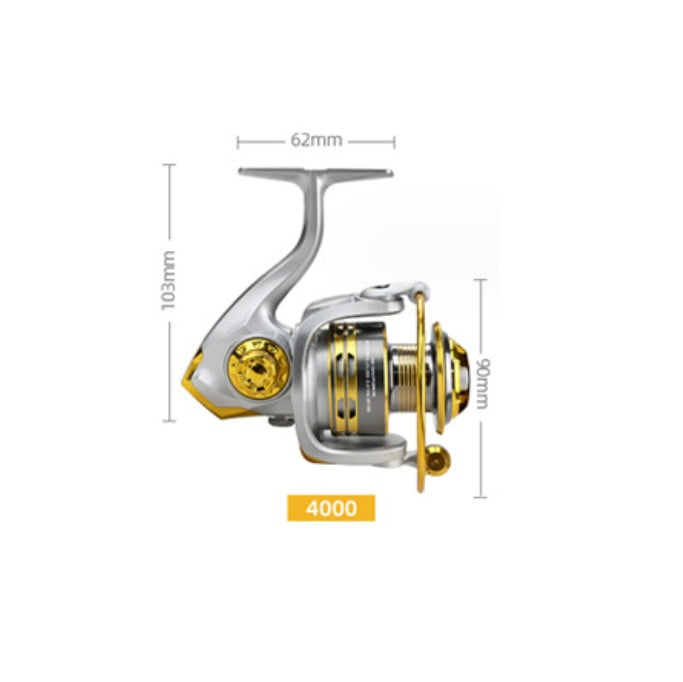 Moulinet Spinning Tout Métal Usiné — Canne Mer, Rotor Diagonal