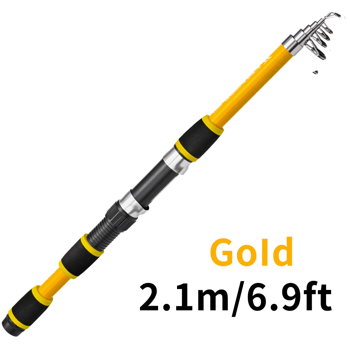 Canne à leurre télescopique enfant – Fibre de verre rigide 1.8m & 2.1m