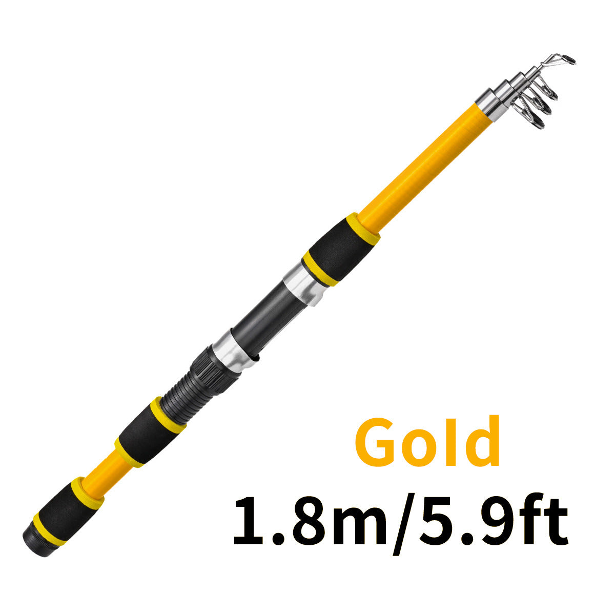 Canne à leurre télescopique enfant – Fibre de verre rigide 1.8m & 2.1m
