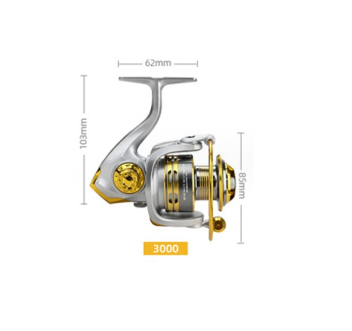 Moulinet Spinning Tout Métal Usiné — Canne Mer, Rotor Diagonal