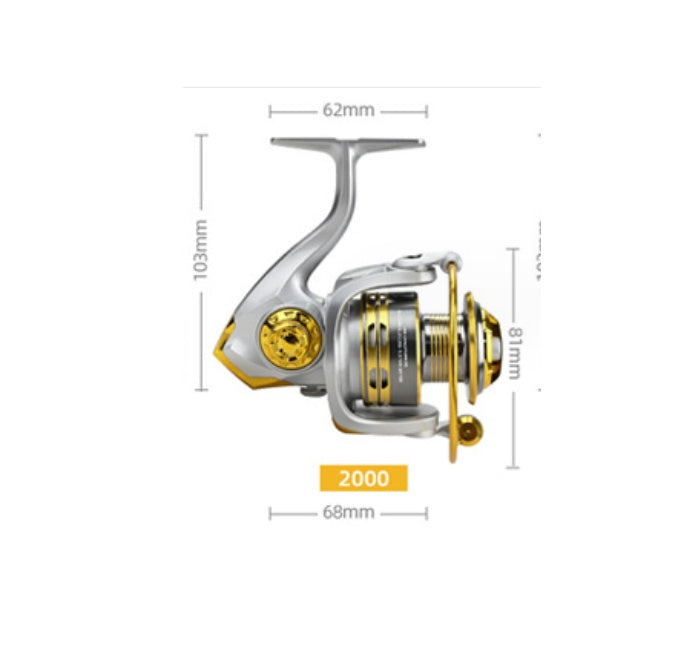 Moulinet Spinning Tout Métal Usiné — Canne Mer, Rotor Diagonal