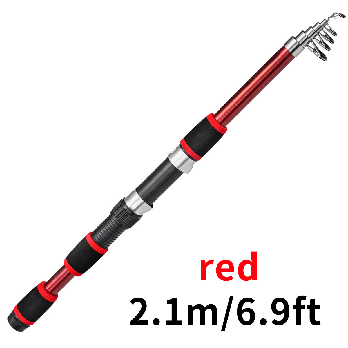 Canne à leurre télescopique enfant – Fibre de verre rigide 1.8m & 2.1m