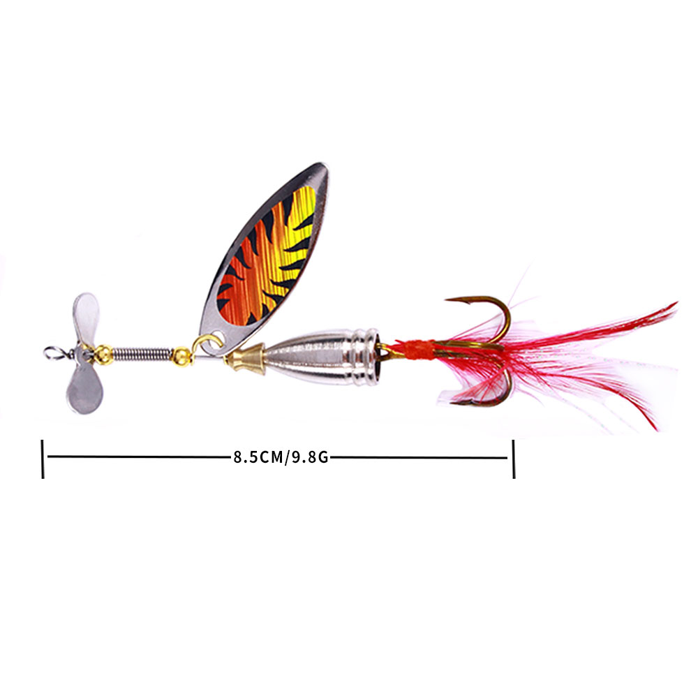 Leurre Cuillère Spinner Métal Paillettes – Pêche Brochet Carpe Bar Lac Mer