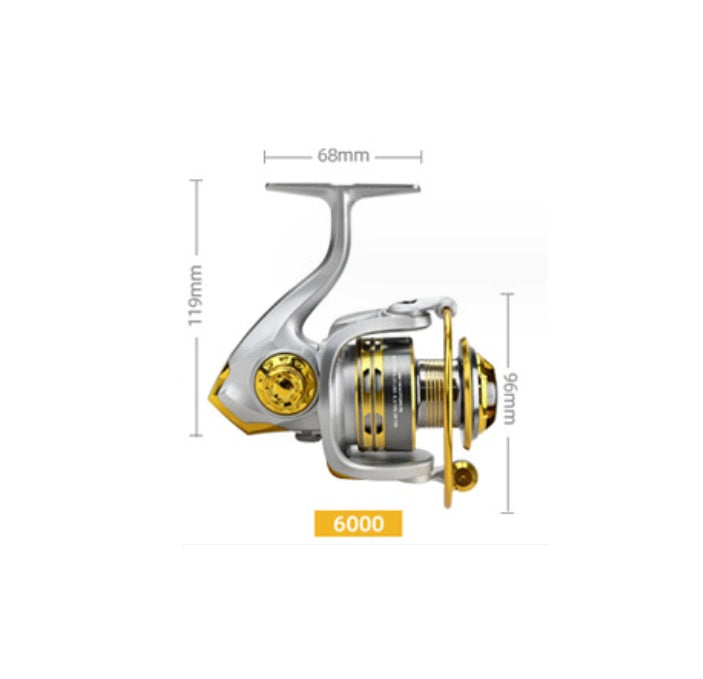 Moulinet Spinning Tout Métal Usiné — Canne Mer, Rotor Diagonal