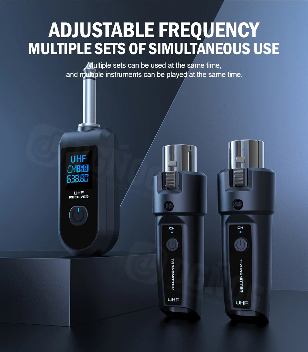 DGNOG – Système Micro Sans Fil UHF XLR, Émetteur-Récepteur pour Micro Dynamique & Guitare