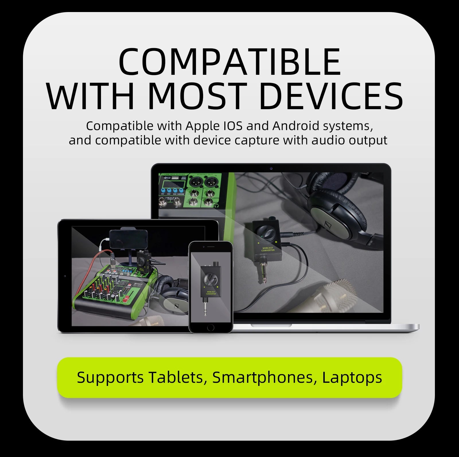 IKGE FUNBOX – Adaptateur de Mixage DJ Live, Smartphone, PC & Laptop, Karaoké & Enregistrement