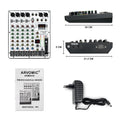 MELONARE ARMX-6 – Table de Mixage DJ 6 Canaux, Bluetooth, USB, 16 Effets DSP, EQ 3 Bandes