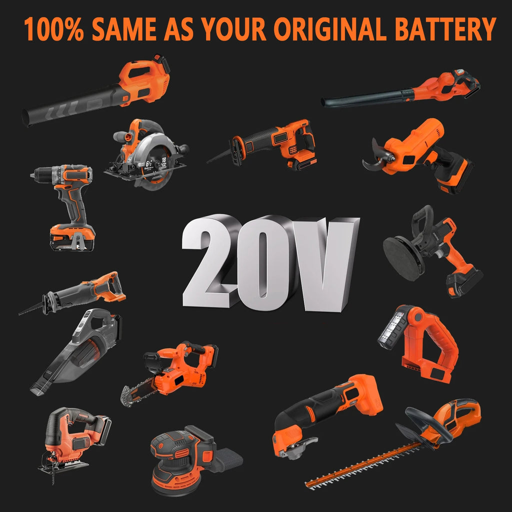 Batterie Li-ion 20V compatible Black & Decker – LBXR20 / LB20 / BL2018 – 3,0 à 8,0 Ah