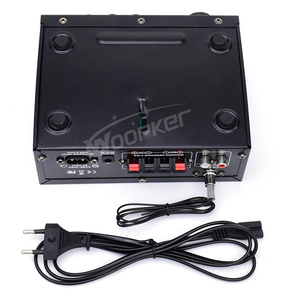 Woopker AK45 Pro – Amplificateur Numérique HiFi 2.0 Bluetooth | 50W×2 · 820W Max | FM · USB | Maison · Voiture · Karaoké