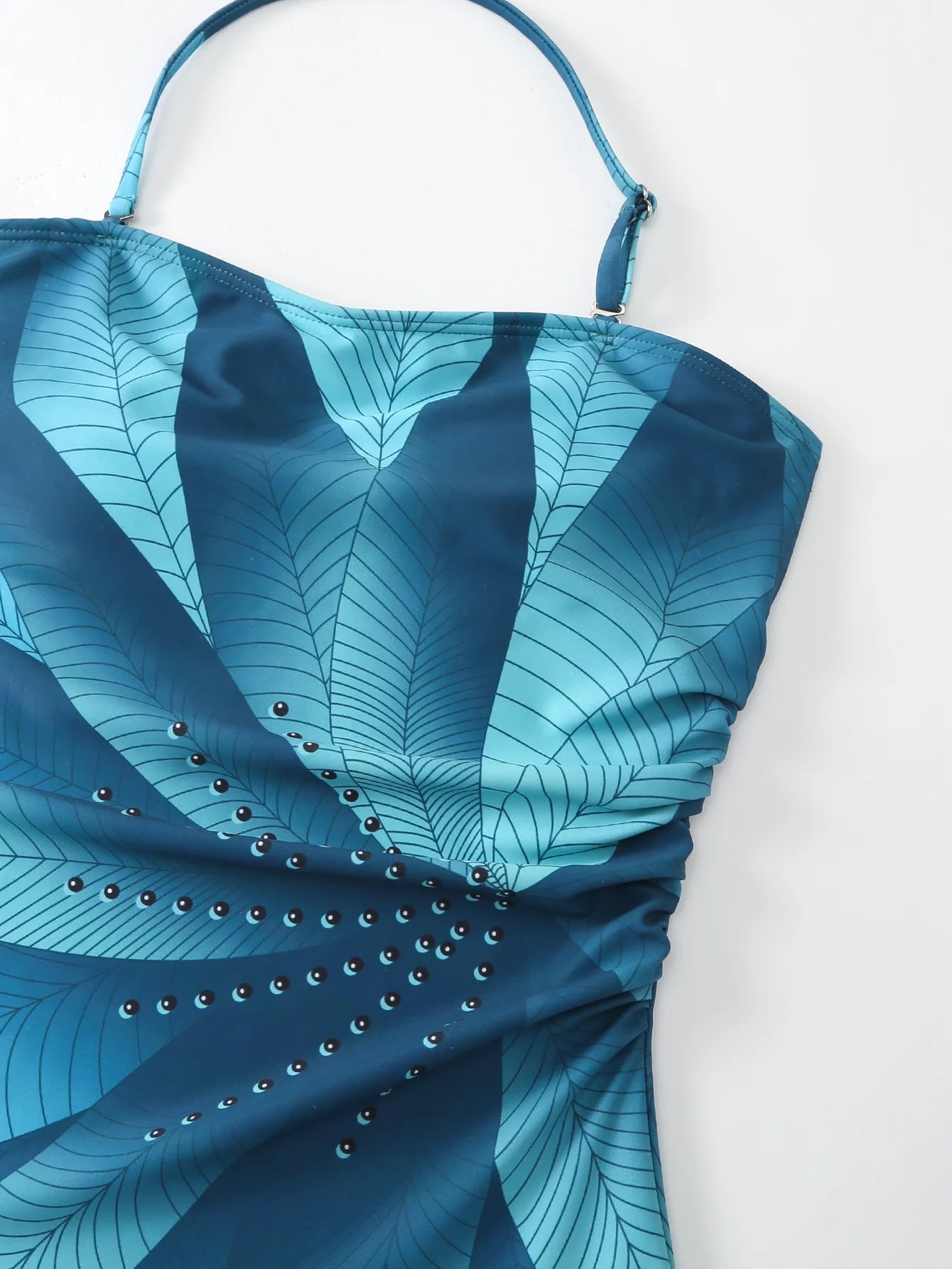 Maillot de Bain Une Pièce Femme – Slim Imprimé, Taille Haute & Col Frontal | Ventre Couvert, Nouveau