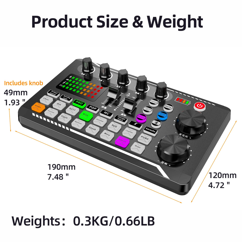 TisNite F998 – Kit Carte Son USB + Micro à Condensateur, Mixage Vocal Live, Studio & Streaming