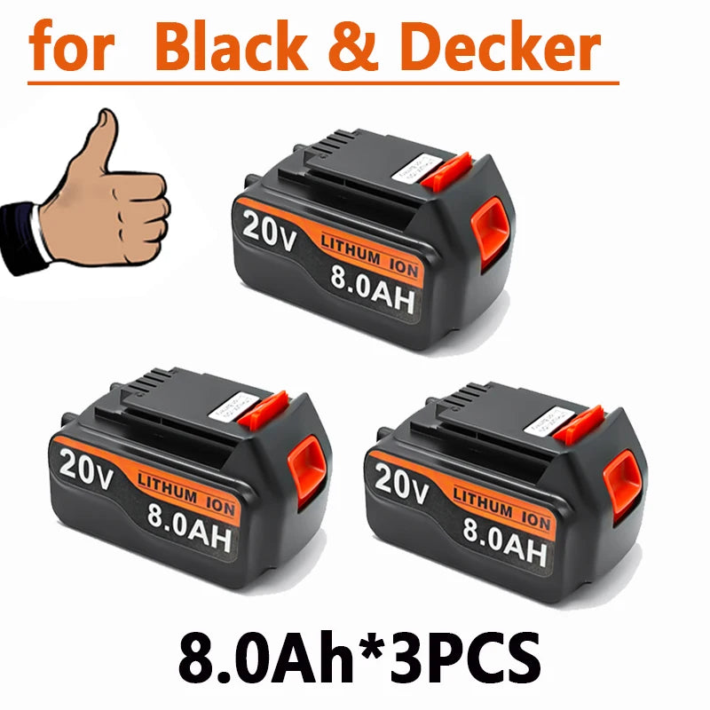 Batterie Li-ion 20V compatible Black & Decker – LBXR20 / LB20 / BL2018 – 3,0 à 8,0 Ah