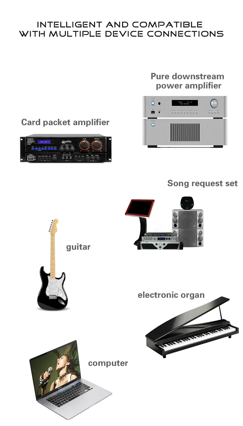 AOIEUUAI – Table de Mixage 4 Canaux Bluetooth, 48V Alimentation Fantôme, USB, Studio & Karaoké