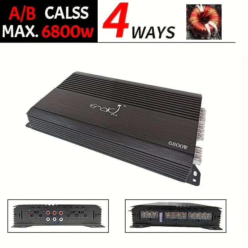 Amplificateur de Puissance 4 Canaux pour Voiture – Alliage d'Aluminium