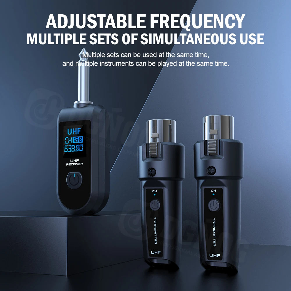 DGNOG – Système Micro Sans Fil UHF XLR, Émetteur-Récepteur pour Micro Dynamique & Guitare