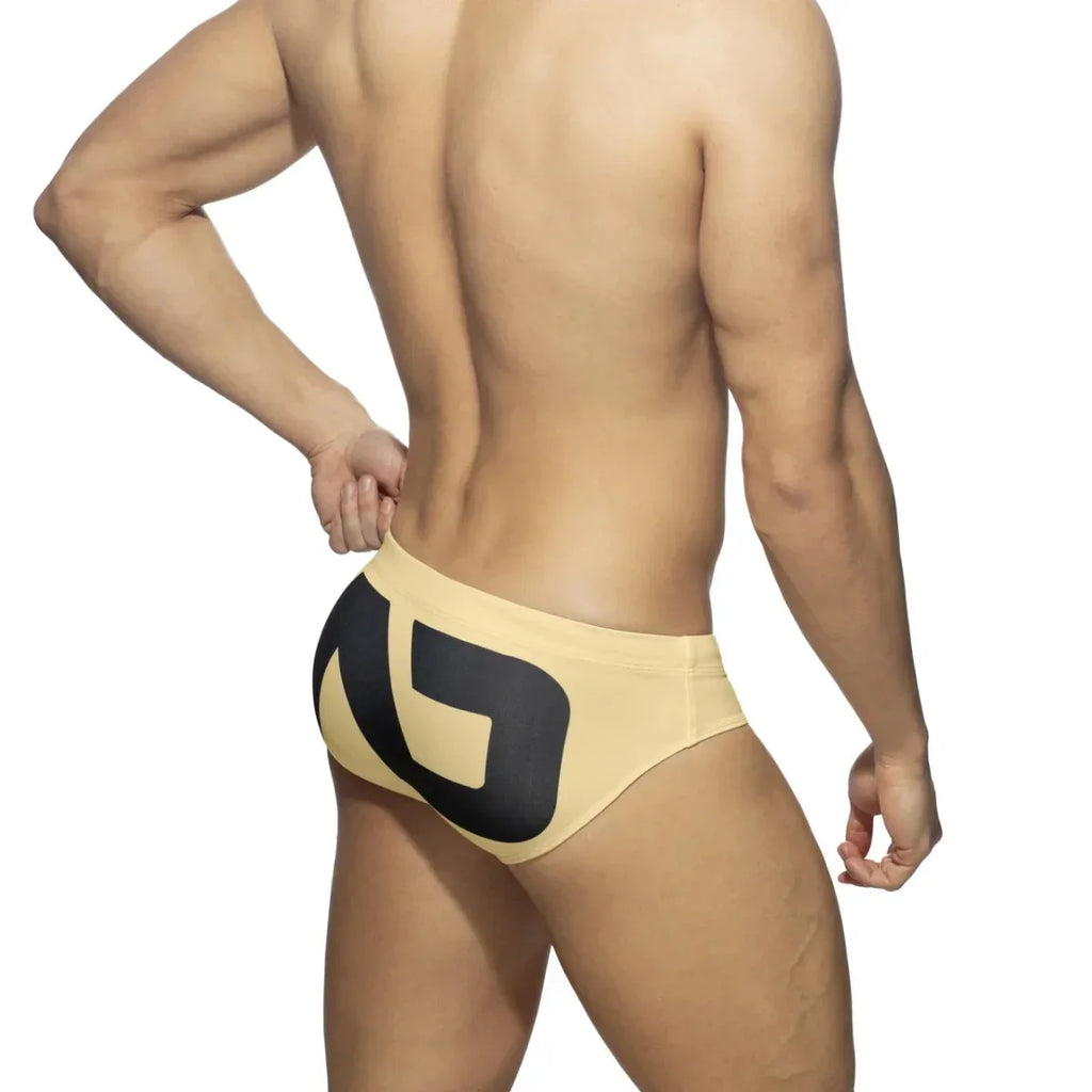 Maillot de Bain Homme Sexy – Slip Bikini Lettre Imprimée, Boxer, Séchage Rapide, Short de Plage