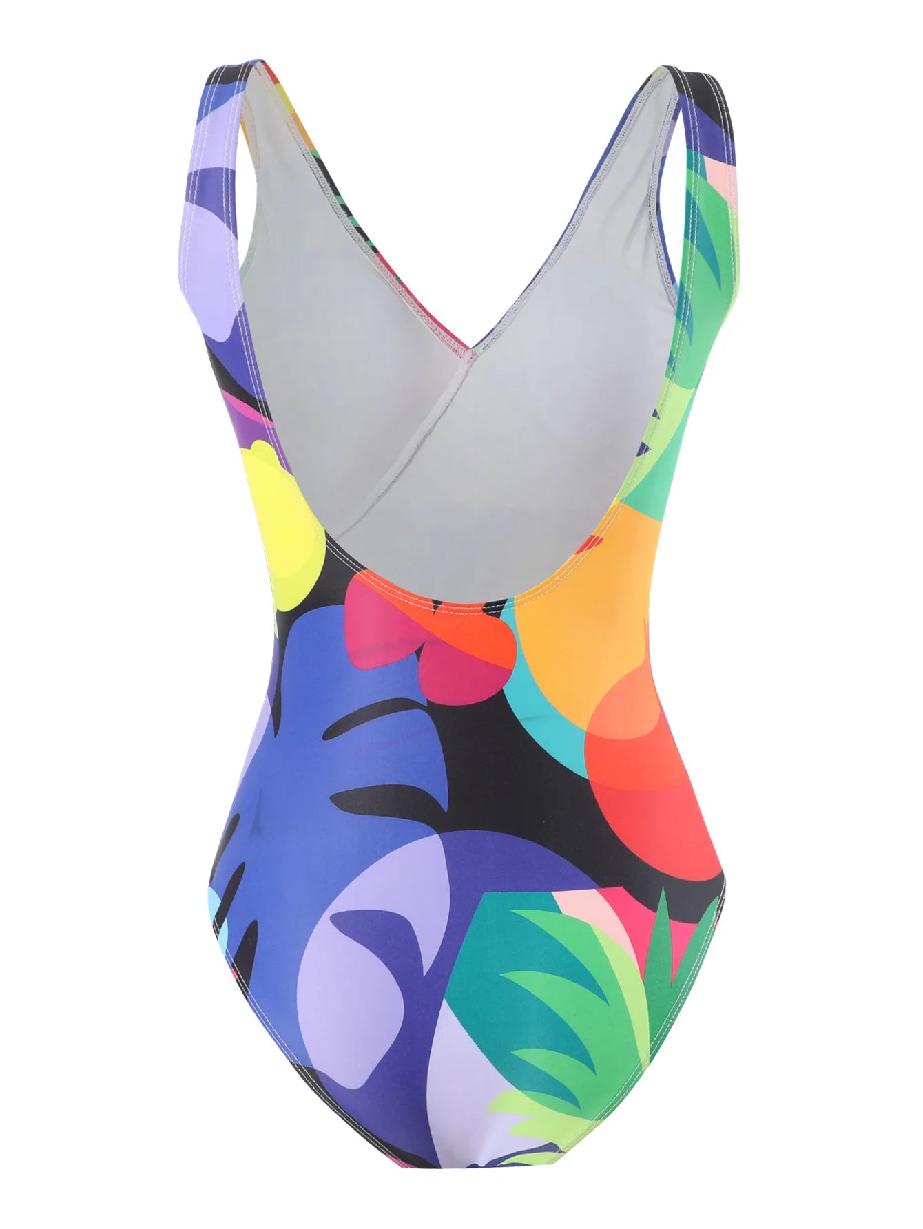 Maillot de Bain Une Pièce Femme – Slim Imprimé, Taille Haute & Col Frontal | Ventre Couvert, Nouveau