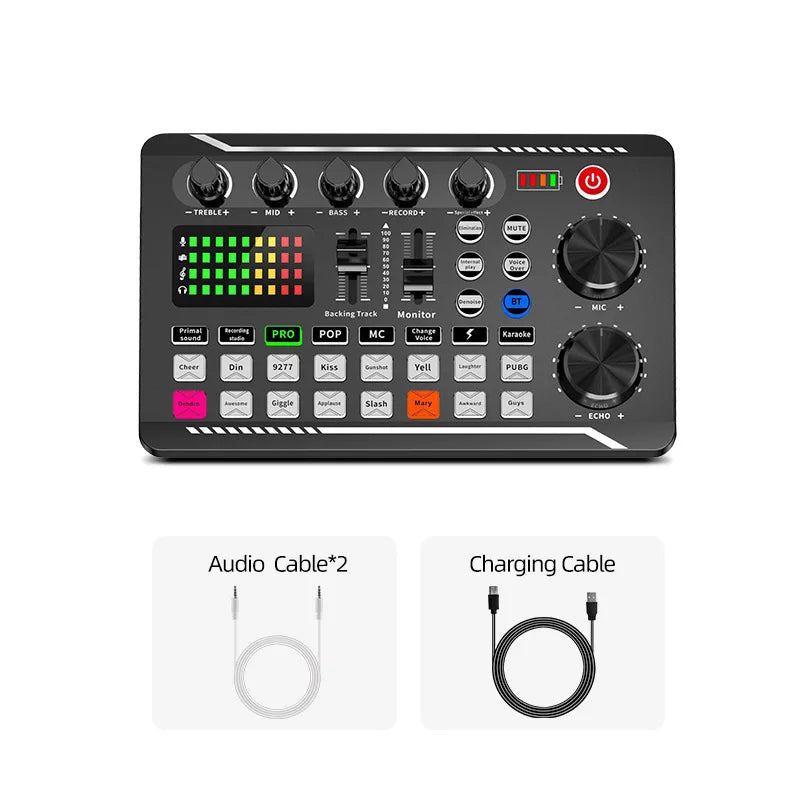 TisNite F998 – Kit Carte Son USB + Micro à Condensateur, Mixage Vocal Live, Studio & Streaming