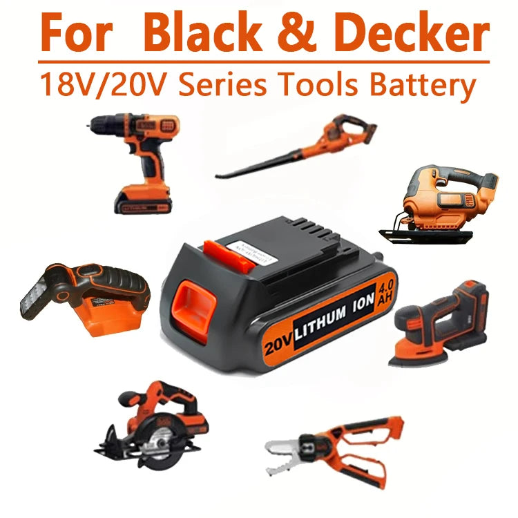 Batterie Li-ion 20V compatible Black & Decker – LBXR20 / LB20 / BL2018 – 3,0 à 8,0 Ah