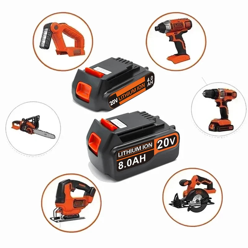 Batterie Li-ion 20V compatible Black & Decker – LBXR20 / LB20 / BL2018 – 3,0 à 8,0 Ah