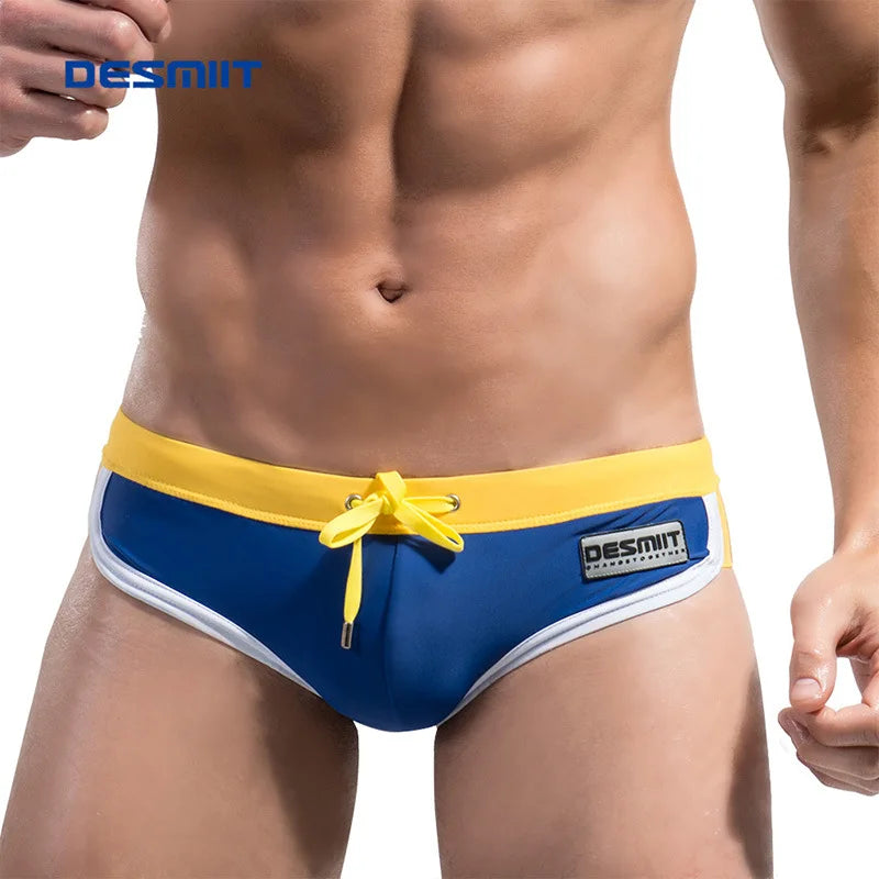 Slip de Bain Homme Tendance – Serré, Respirant, Épissage Bicolore, Short de Plage