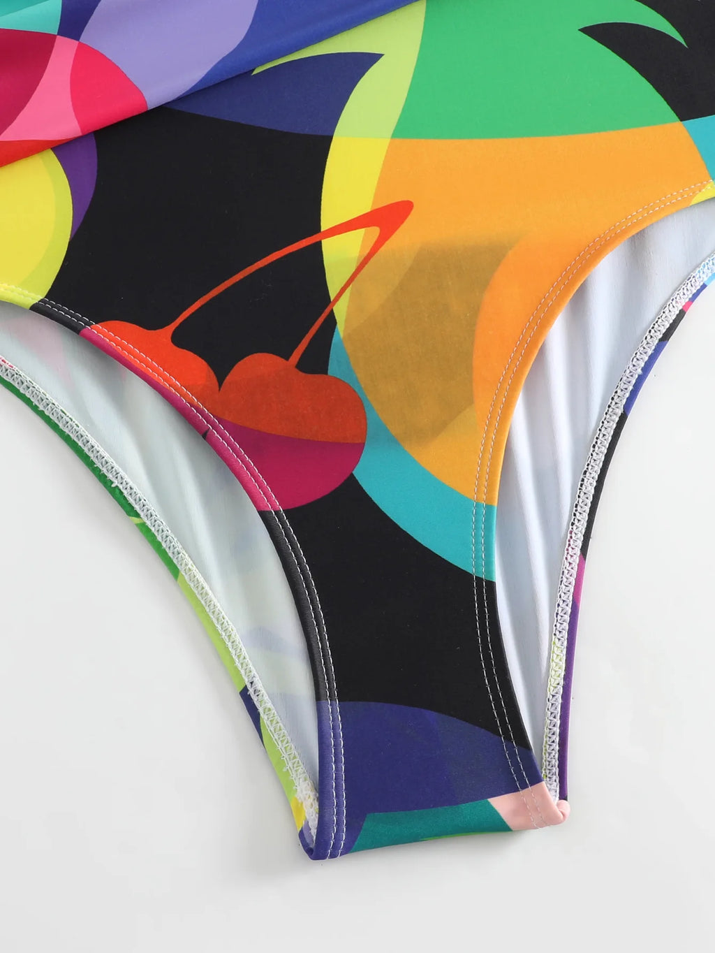 Maillot de Bain Une Pièce Femme – Slim Imprimé, Taille Haute & Col Frontal | Ventre Couvert, Nouveau