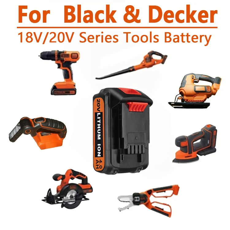 Batterie Li-ion 20V compatible Black & Decker – LBXR20 / LB20 / BL2018 – 3,0 à 8,0 Ah