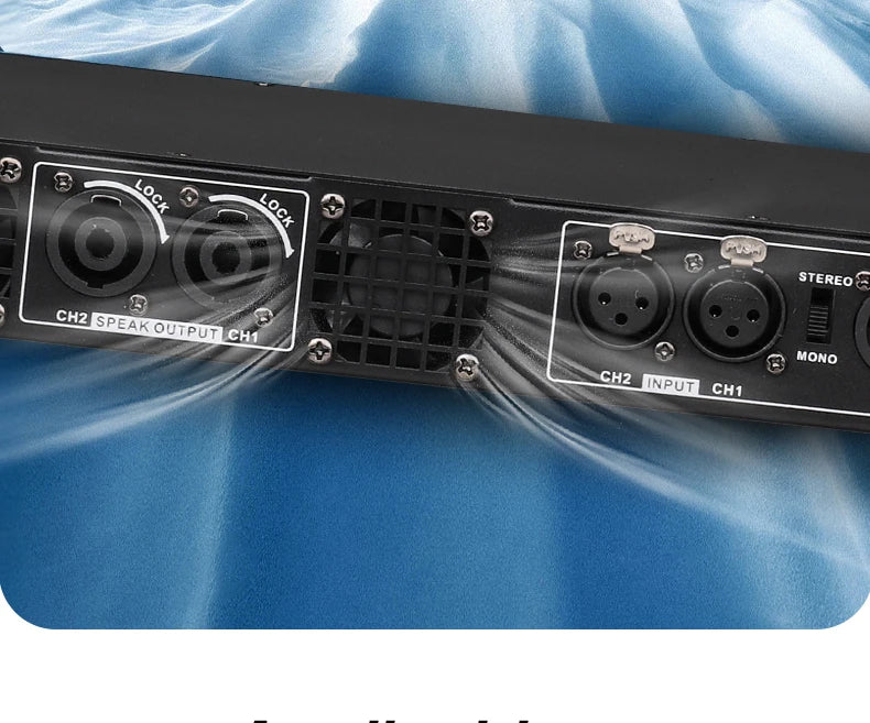 NILUNWEI DGA-19 – Amplificateur de Puissance Numérique 1U 2×600W, 2 Canaux, Scène & DJ