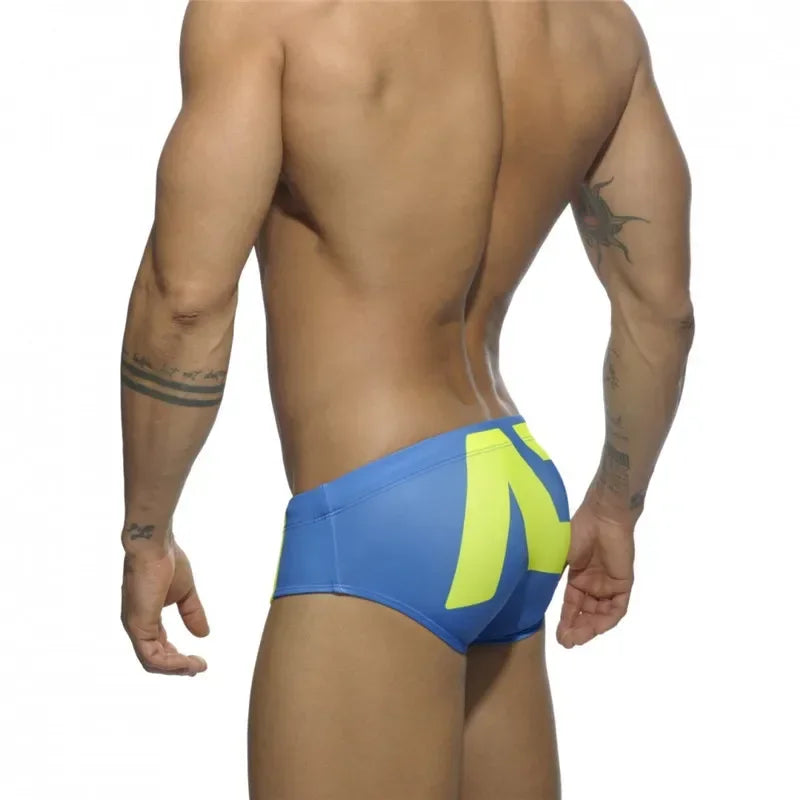 Maillot de Bain Homme Sexy – Slip Bikini Lettre Imprimée, Boxer, Séchage Rapide, Short de Plage