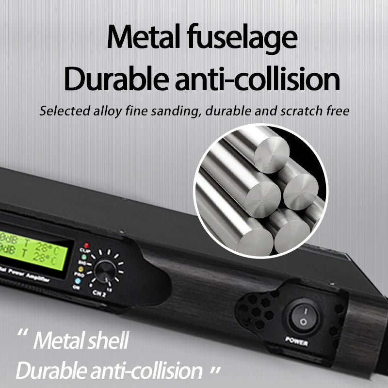 NILUNWEI DGA-19 – Amplificateur de Puissance Numérique 1U 2×600W, 2 Canaux, Scène & DJ