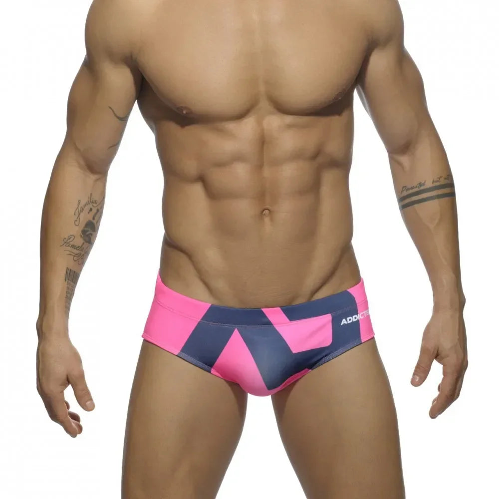 Maillot de Bain Homme Sexy – Slip Bikini Lettre Imprimée, Boxer, Séchage Rapide, Short de Plage