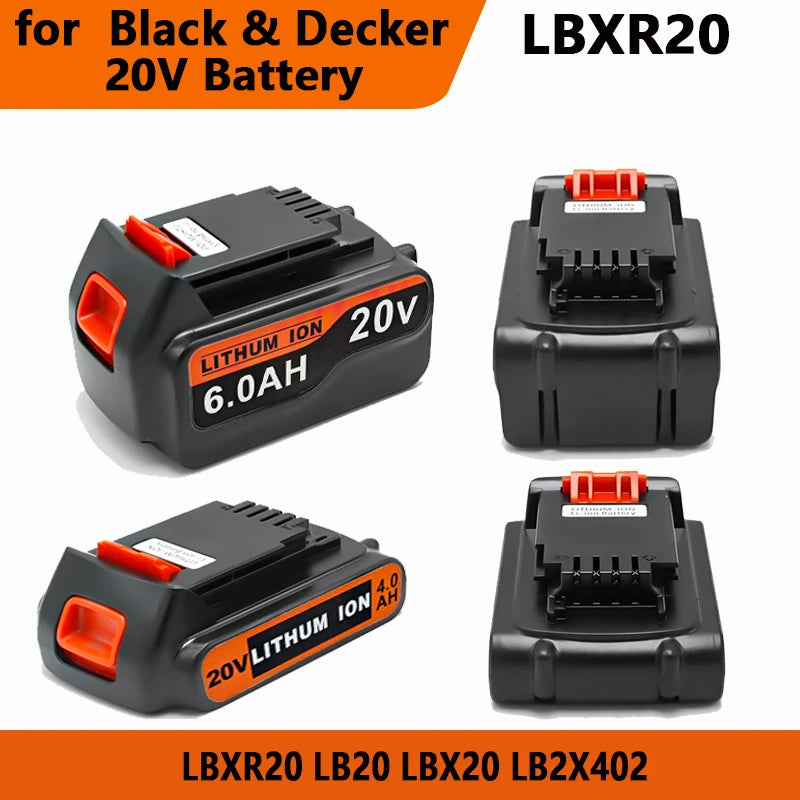 Batterie Li-ion 20V compatible Black & Decker – LBXR20 / LB20 / BL2018 – 3,0 à 8,0 Ah