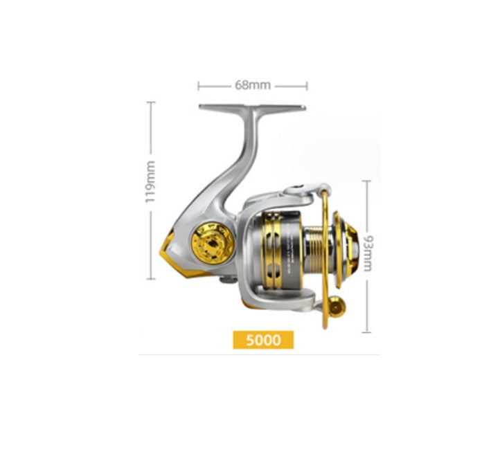 Moulinet Spinning Tout Métal Usiné — Canne Mer, Rotor Diagonal
