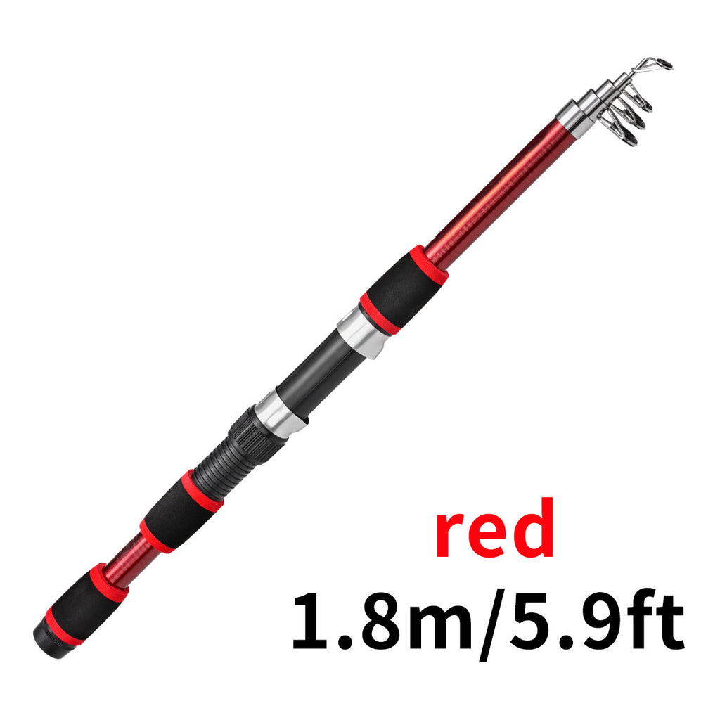 Canne à leurre télescopique enfant – Fibre de verre rigide 1.8m & 2.1m