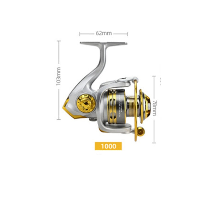 Moulinet Spinning Tout Métal Usiné — Canne Mer, Rotor Diagonal