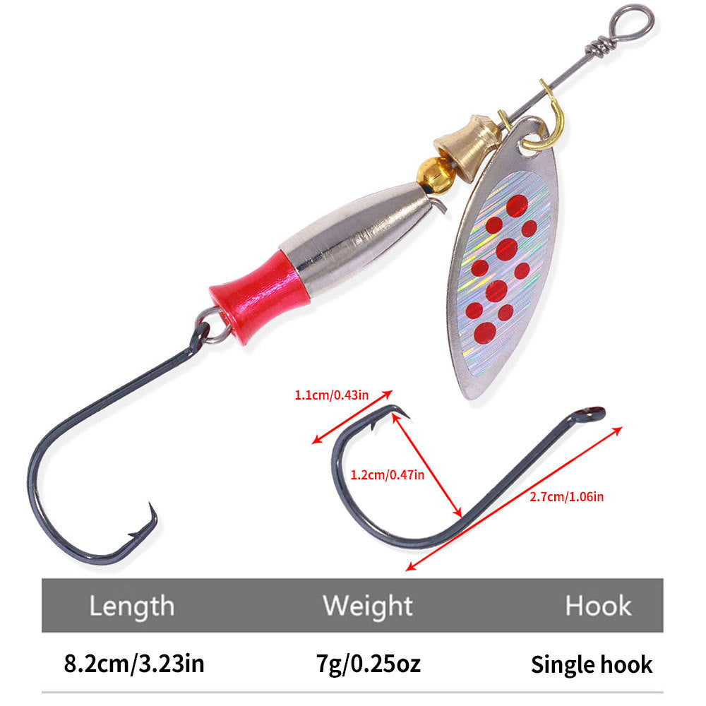 Leurre Cuillère Spinner Métal Paillettes – Pêche Brochet Carpe Bar Lac Mer